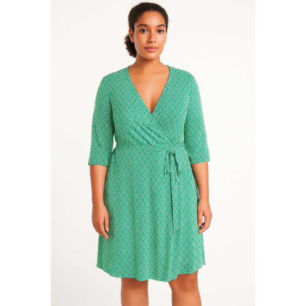 Old Navy Dress Womens Size XL Green Wrap Geometric Pattern Mini Dress